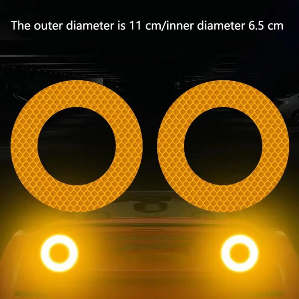 2Pcs Reflective Sticker For Car Rear Bumper Sticker Safety Anti-Scratch Sticker Yellow 9065194358208