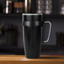 Poignée de tasse de voyage noire réglable pour tasses isothermes de 20 oz