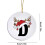 Personalized Christmas Pendant Ornament Black Lettering Hat 3