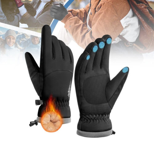 Guanti invernali impermeabili e caldi, compatibili con touchscreen.