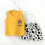 Completo da bambino composto da canotta e pantaloncini in cotone, colore giallo. 3