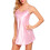 Camicia da notte corta da donna in raso con scollo a cascata, 1 pezzo 5