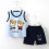 Completo da neonato in cotone, composto da canotta e pantaloncini, blu, taglia 4 2