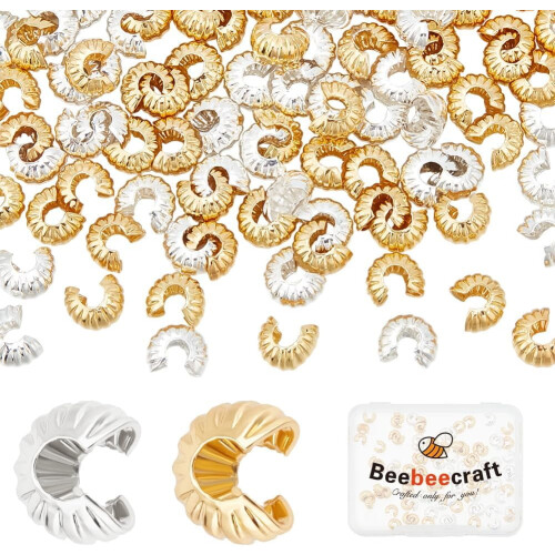 Cache-perles à sertir plaqués or 18 carats et argent sterling, 5,5 mm