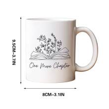 Mug en céramique à motif floral pour amoureux des livres, compatible lave-vaisselle