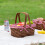 Cesta de picnic rectangular de virutas de madera con doble pliegue 1