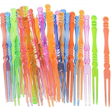 Plastic Fruit Forks Set Multicolor 200Pcs