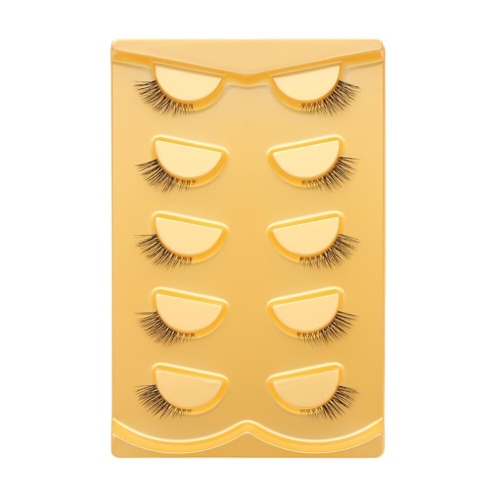 False Eyelashes Clear Band 3D Natural Fluffy Half Lashes