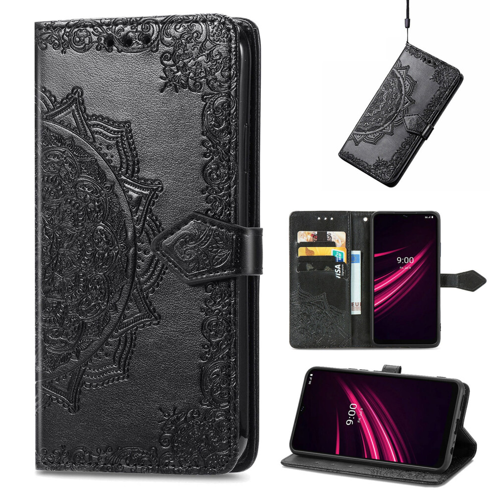 Samsung Galaxy A15 5G Wallet Case Embossed Pu Leather Black 975221417985