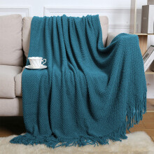 Knitted Tweed Throw Blanket 68x50 inches