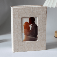 100 Pockets Photo Album 4x6 Photos Linen Cover Slip-in Picture Albums DIY-Beige