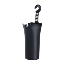 Car Umbrella Storage Bucket Black Plastic Foldable with Hook