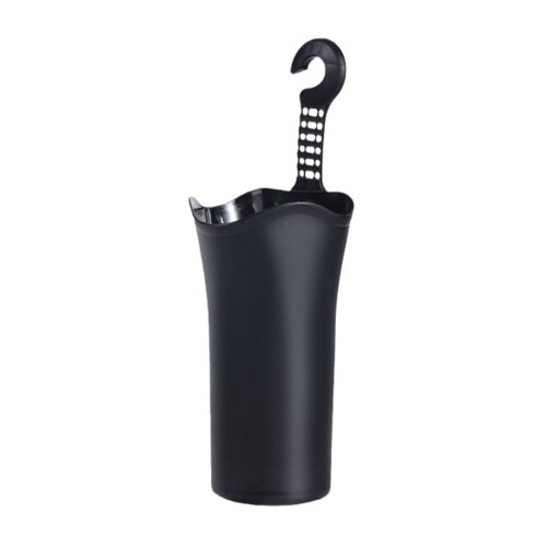Car Umbrella Storage Bucket Black Plastic Foldable with Hook