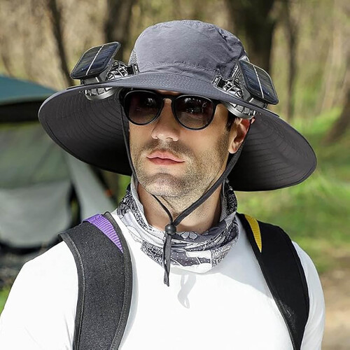 Solar-Ventilator-Sonnenhut UPF51+ Kühlender Bucket Hat
