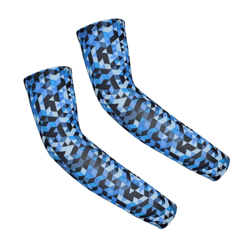 Kids' UV-Protective Cooling Arm Sleeves Blue Size 17-18