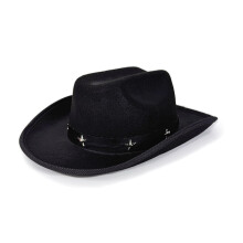 Western-style pork pie hat for kids with star accents