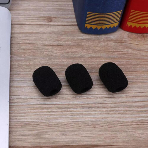 Mini-microphone avec bonnette anti-vent en mousse noire (lot de 10) 2