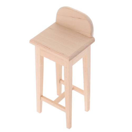 Tabouret de bar miniature en bois beige (1 pièce)
