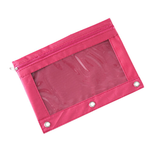 3-Ring Binder Pouch Transparent Zipper Large Capacity 1