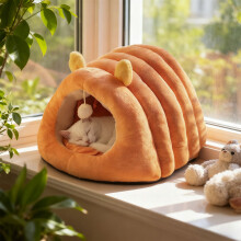 Cat Bed Plush Semi-Enclosed Warm Anti-Anxiety 1 Piece