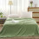 Fuzzy Throw Blanket Green 59x39in 5