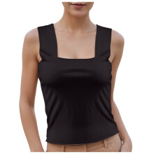 Women's Ruched Crop Tank Top Sleeveless Double-Lined