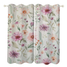 Ensemble de rideaux Ă motif floral aquarelle, 2 panneaux