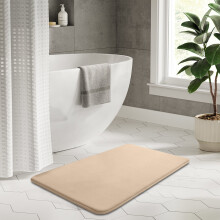 Memory Foam Bath Mat Non Slip Bathroom Floor Rug Soft Absorbent Door Mat Quick Dry Carpet For Shower Tub Sink Entry Laundry Room Kitchen 40x60cm