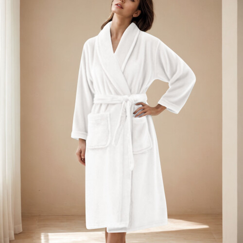 Women's Satin Robe White L 1