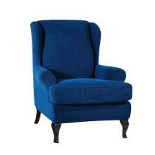 Wingback Chair Covers 2 Piece Wing Chair Slipcover Stretch Slipcovers for Wing Chair Cover Jacquard Fabric with Elastic Bottom