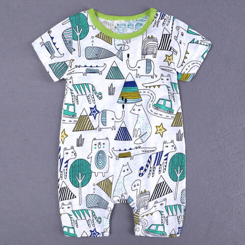 Toddler Romper Cartoon Print Short Sleeve Summer Jumpsuit 1