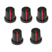Guitar Effect Pedal Knobs Black and Red 2 x 5 pcs