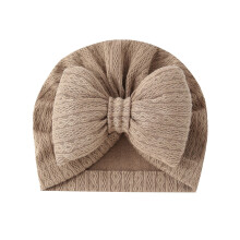 Baby knitted hairbands solid color bow flower khaki one size