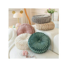 Pumpkin-shaped pillow blue solid round cushion 1 pc