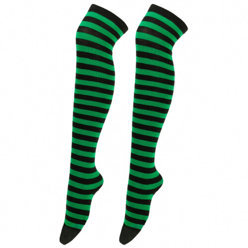 Women's Christmas striped knee socks, 1 pair