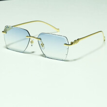 ZX-3079 Square Rimless Photochromic Sunglasses - Men's, UV400 Adaptive Lenses for Urban Style