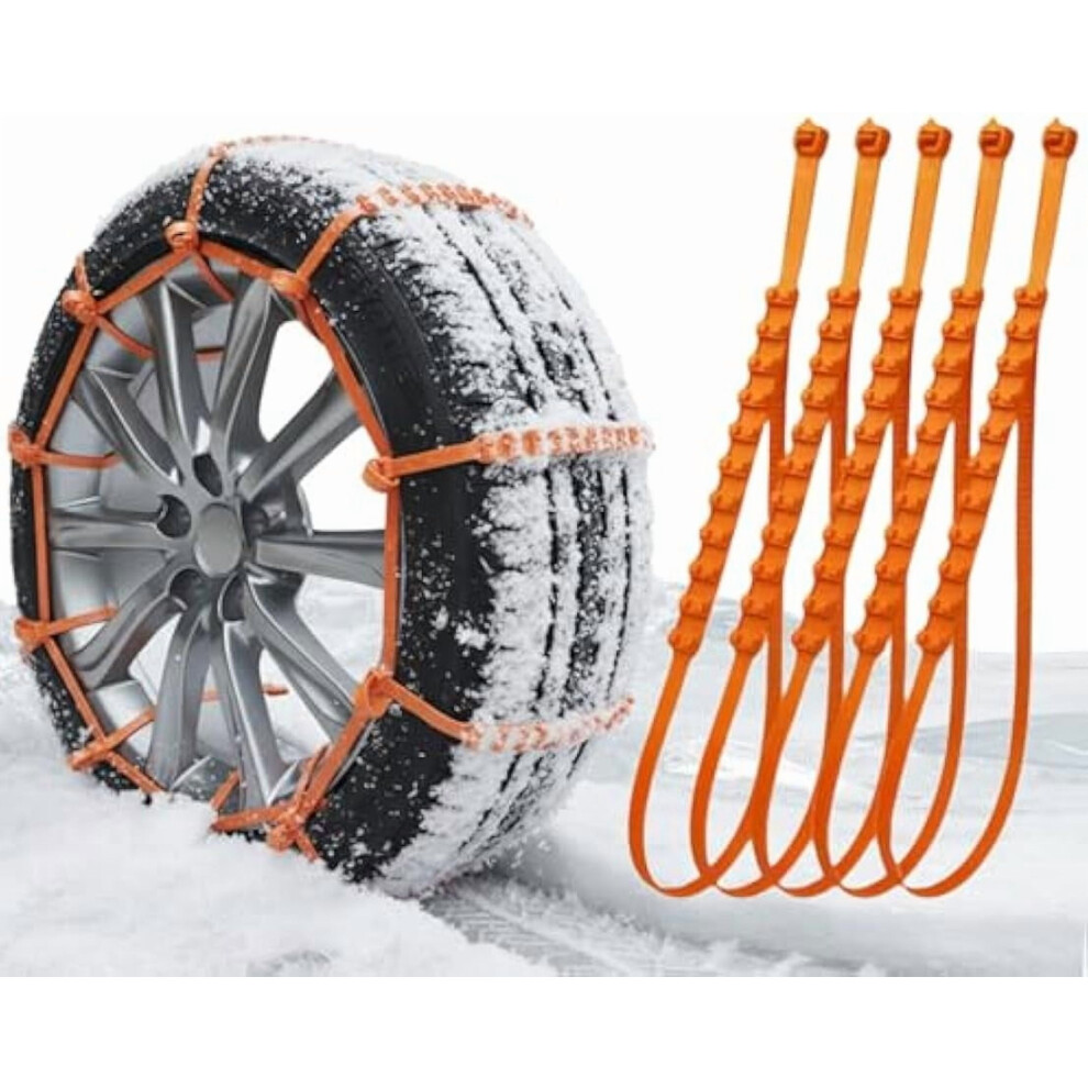 Anti-Skid Tire Chains Nylon Reusable Adjustable Zip Ties 971050687476