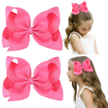 Hair Bows with Alligator Clips 2 pcs 6 inch grosgrain ribbon