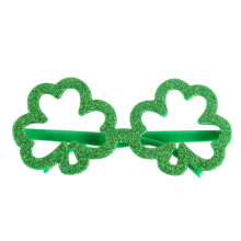 St Patrick's Day green glitter glasses 1 pair