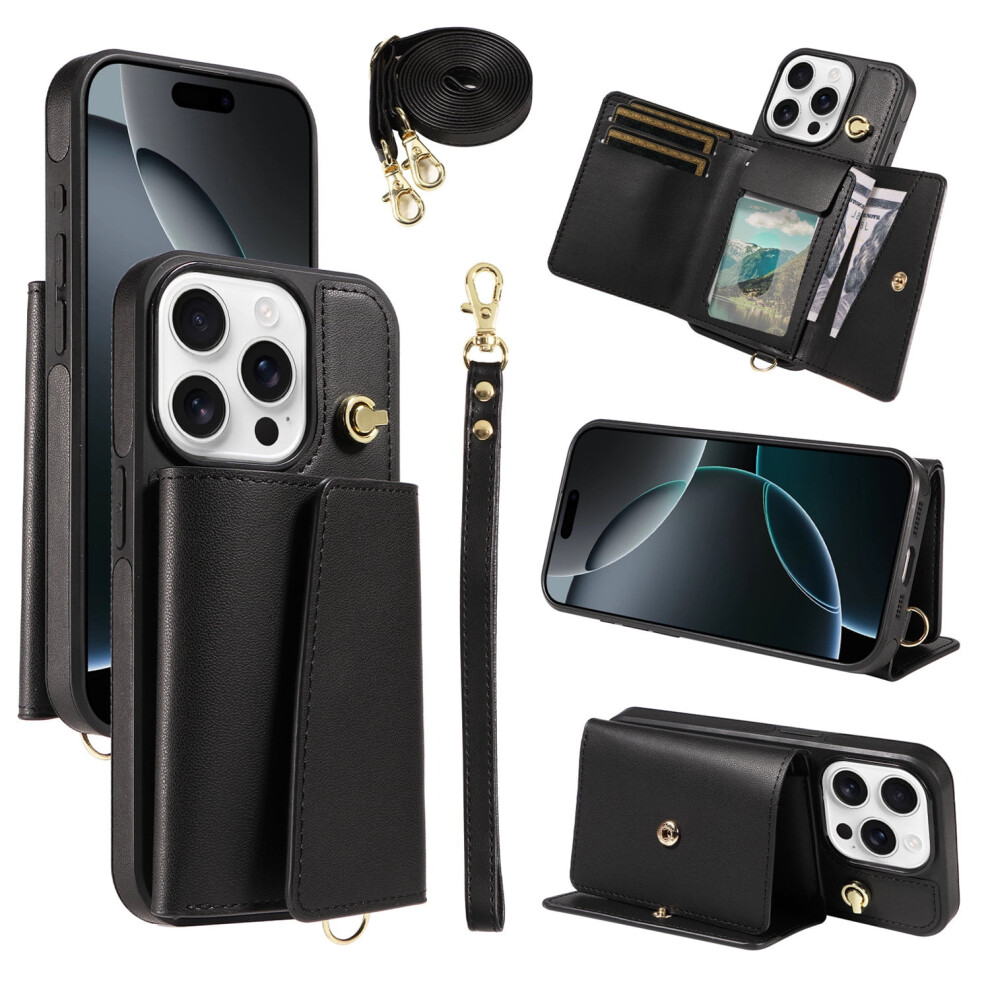 Iphone 14 Leather Wallet Case With Card Holder 962125135435