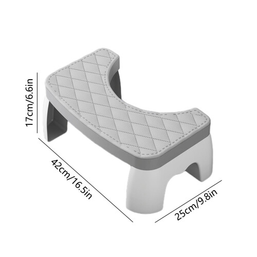 Tabouret de toilette portable gris compact, 1 pièce 2