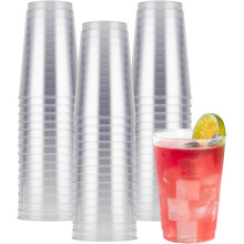 50PCS 12oz Clear Plastic Cups for Party, Disposable Clear Plastic Cups, Cocktail Glasses for Wedding Thanksgiving, Christmas, and Parties