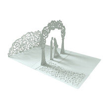 Wedding Card with Money Holder Tree Design Silver