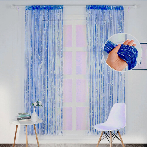 Xoxingysm Silver String Curtain for Wedding and Home