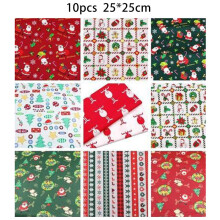 Christmas Cotton Fabric Patches for DIY Sewing 10 pcs 25x25