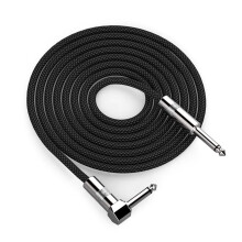 Electric Guitar Cable Right-Angled Braided Shielded 3m
