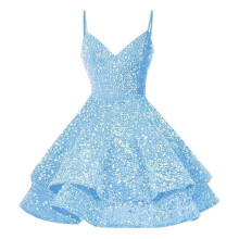 Women's Evening Dress with Suspender and Sequins