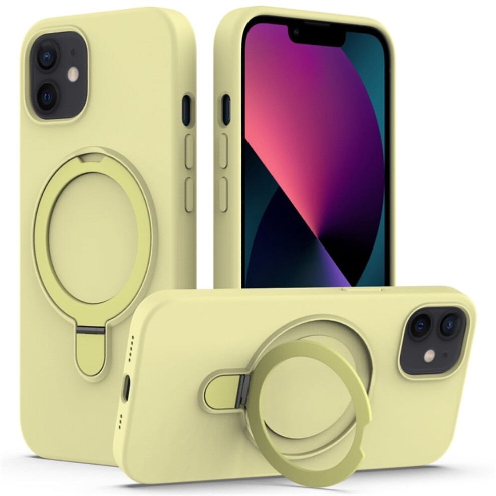 Magnetic Liquid Silicone Iphone 12 Case Yellow 937196034727
