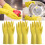 Rubber Cleaning Gloves Yellow 3 Pairs 1
