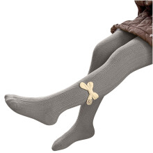 Girls' Tights Winter Elastic Warm Pantyhose Kid's Bottom Socks And Pant (1-12 Years Old) Gray